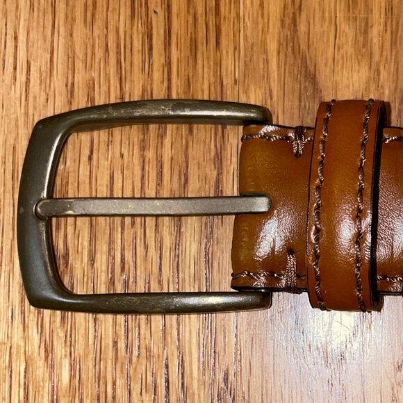 Men's Genuine Leather Double-looped and Stitched Belt Size 40/100 - Picture 5 of 15
